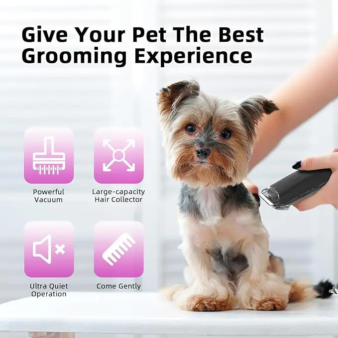 Pet Grooming Kit with Hair Vacuum Clippers,