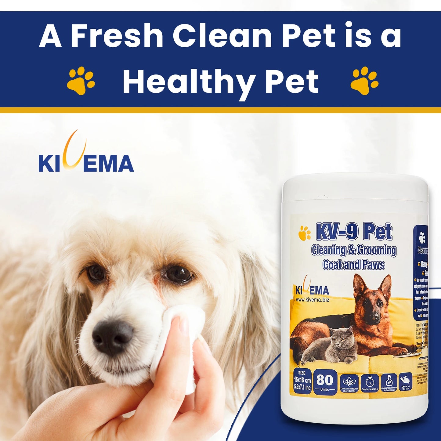Gentle Clean & Groom Pet Wipes, 160ct.