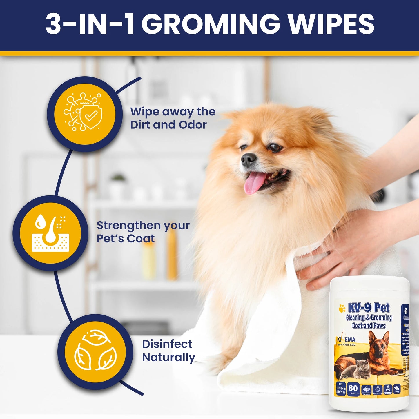Gentle Clean & Groom Pet Wipes, 160ct.