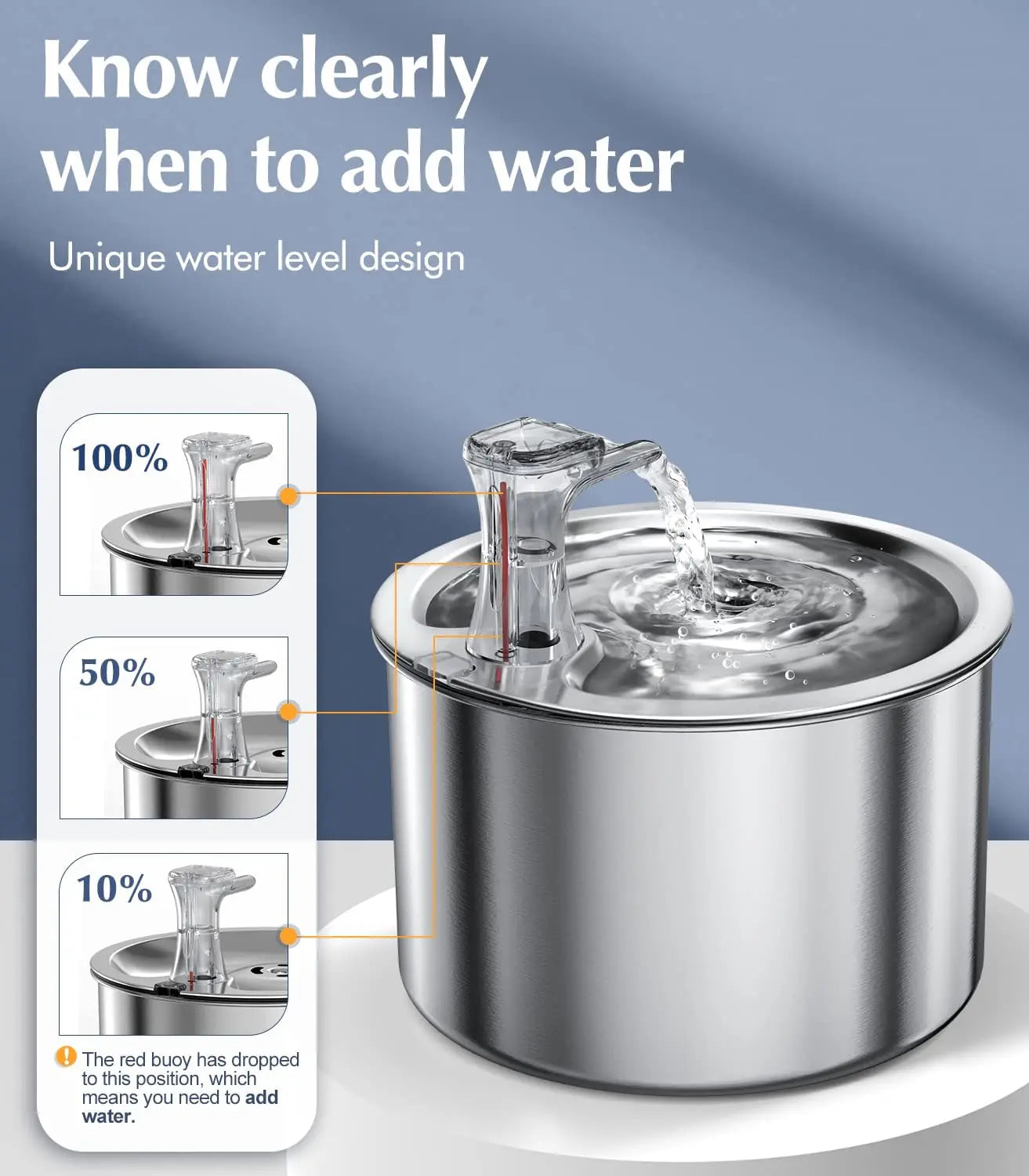 2L fully stainless steel Automatic pet water dispenser