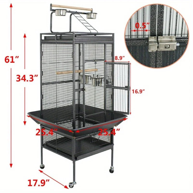 61" Large Bird Cage Top Play EZ USE