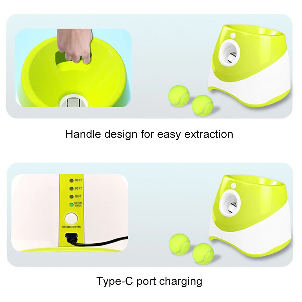 Automatic Tennis Ball Launcher; Rechargable Catapult