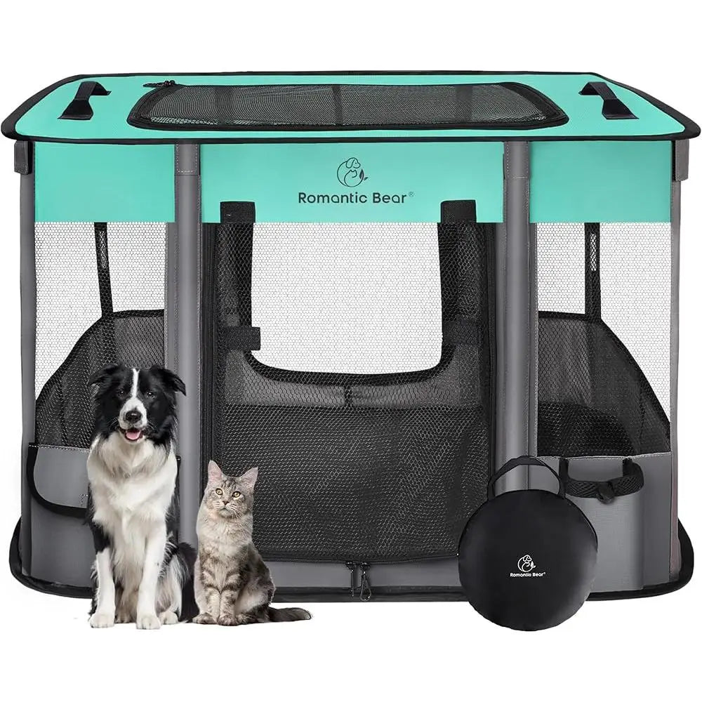 Portable/Foldable Mesh Dog Cat Playpen Kennel