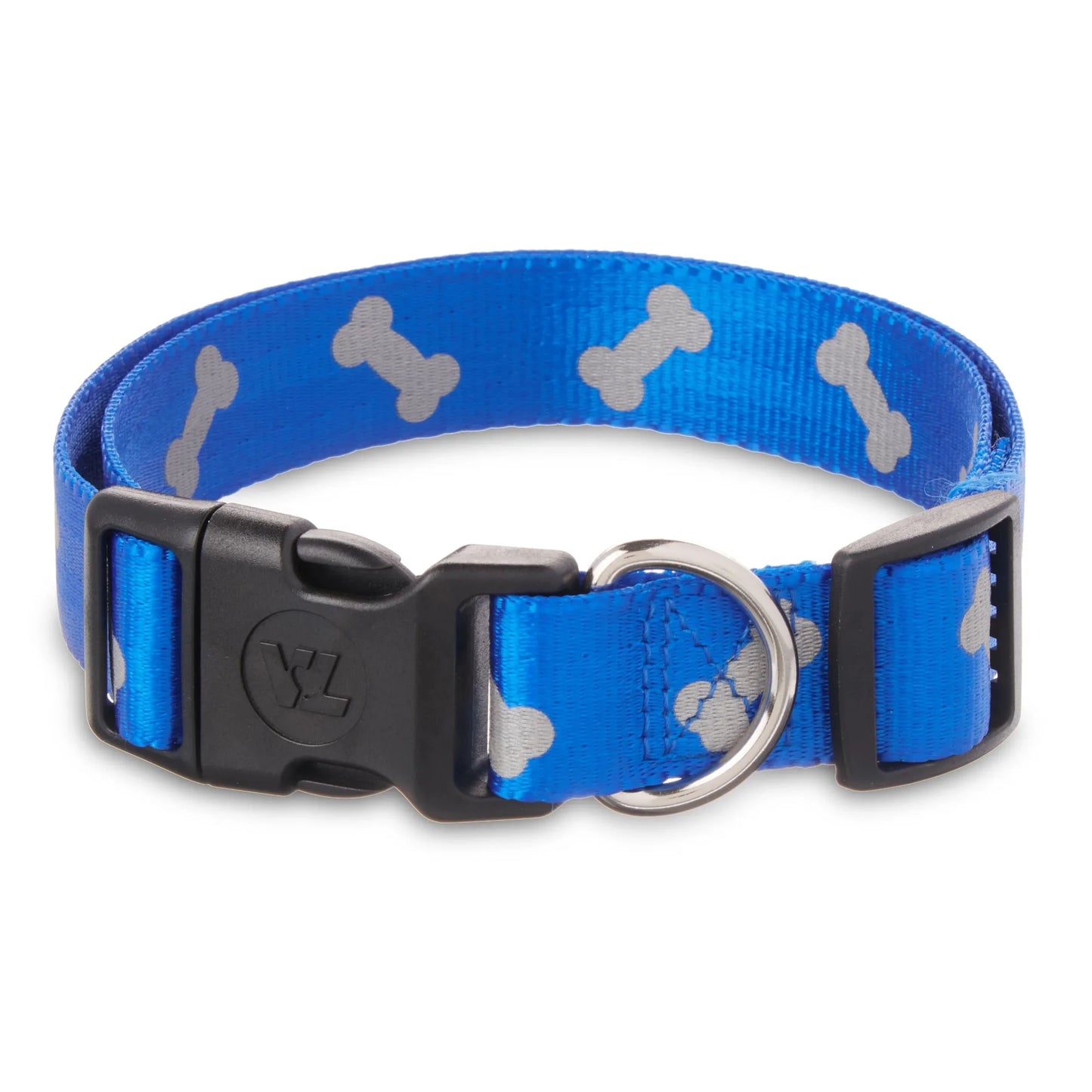 Reflective Adjustable Dog Collar, Blue, Large