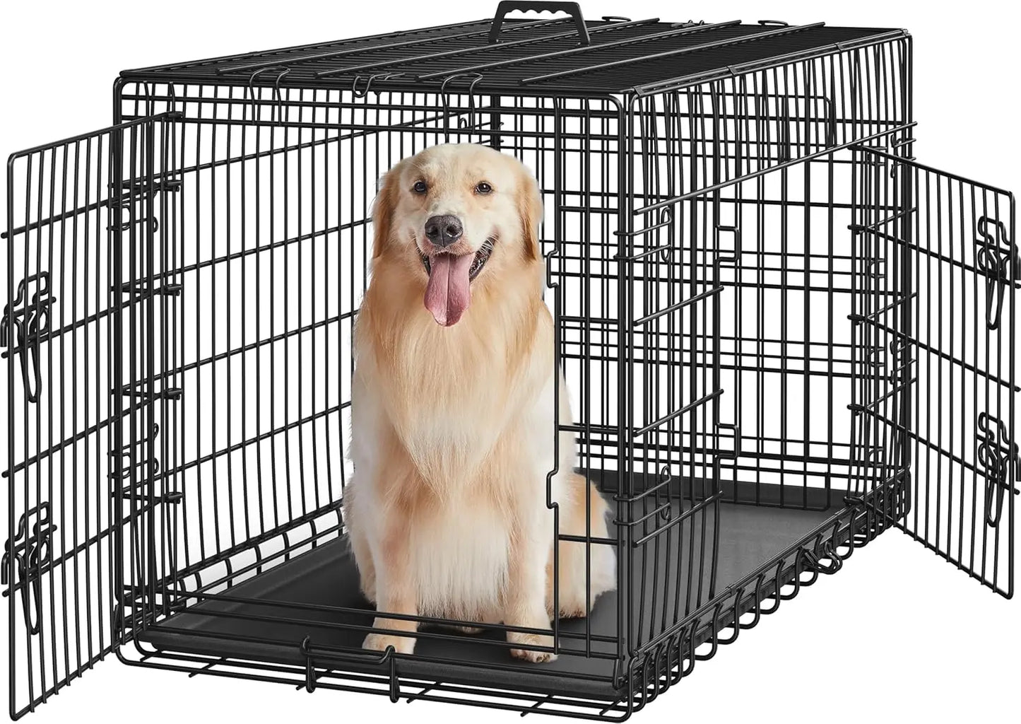 42 inch Double Door Collapsible Metal Dog Crate