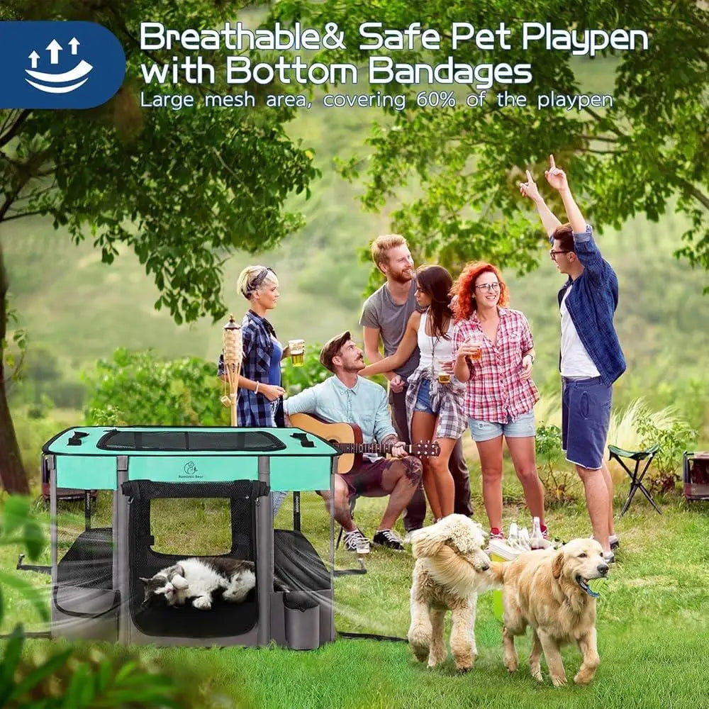 Portable/Foldable Mesh Dog Cat Playpen Kennel