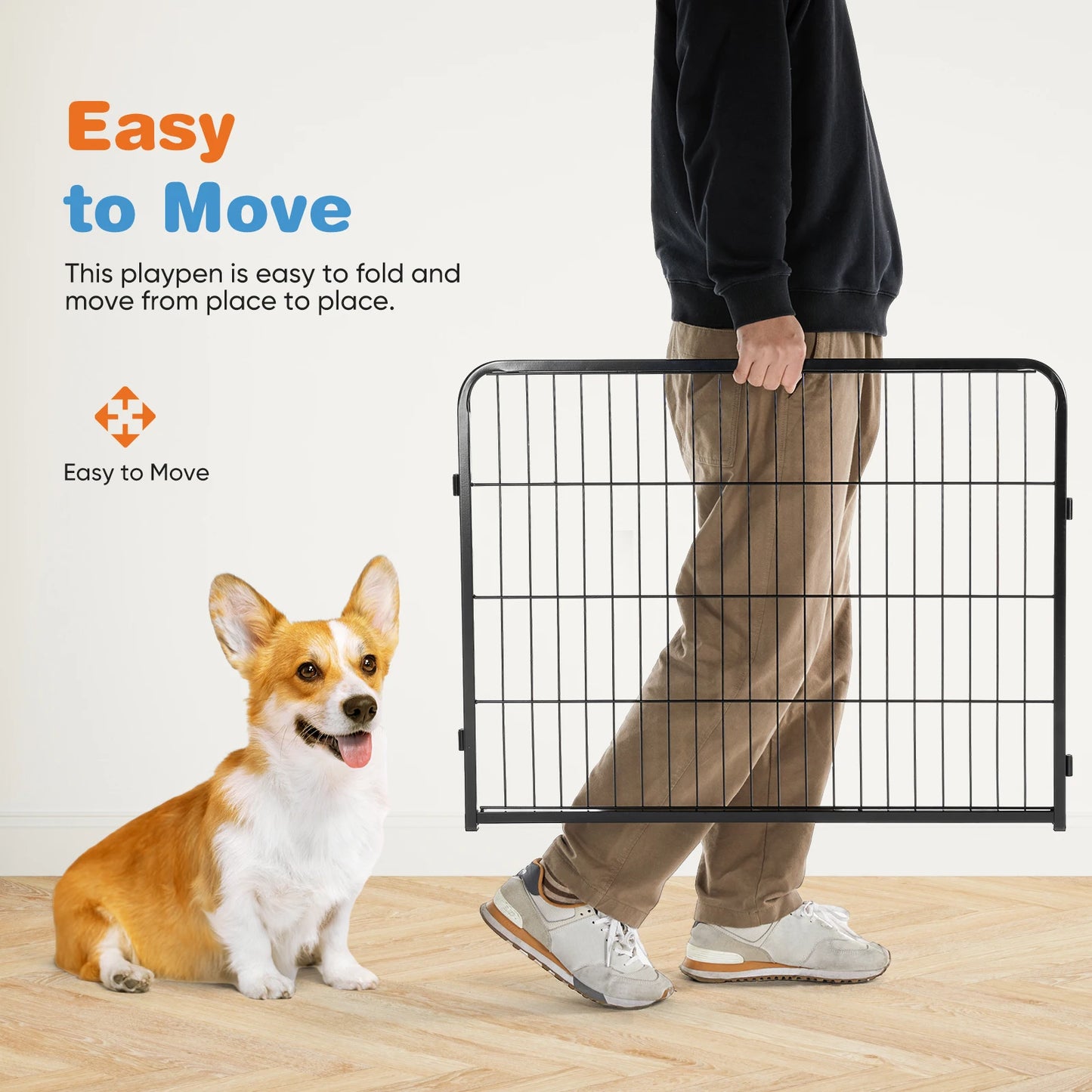 8 Panel Metal Dog Playpen - Indoor Fence