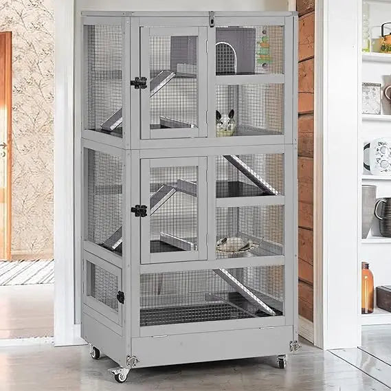 5 Level Anti-Chewing Small Animal Cage for Ferret, Rat, Chinchilla, Hedgehogs, Squirrel, Chameleon, Lizard, Gerbils