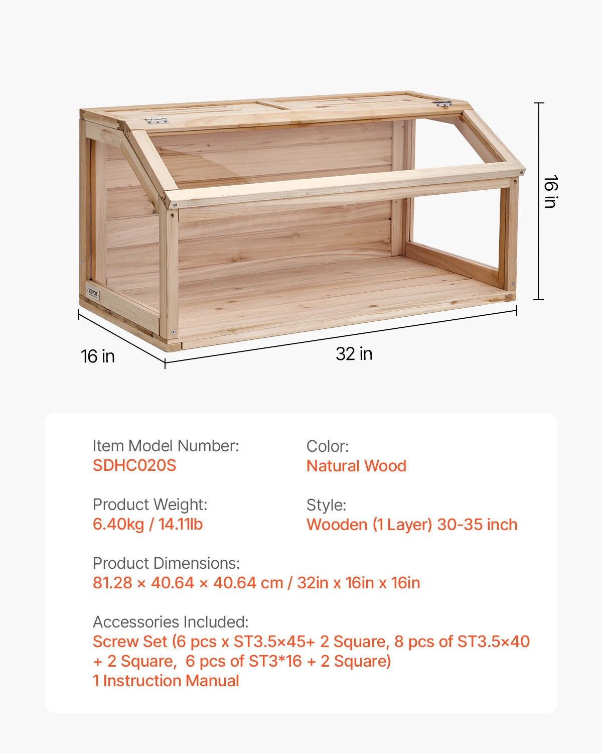 S- 30"-35" M- 40"-45" L- 45"-50" Wooden 270° Viewing Hamster Habitat with Openable Top Ventilated Animal Cage for Gerbils Mice