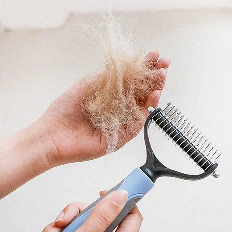 Pet Hair Remover Shedding Brush & Fur Knot Cutter