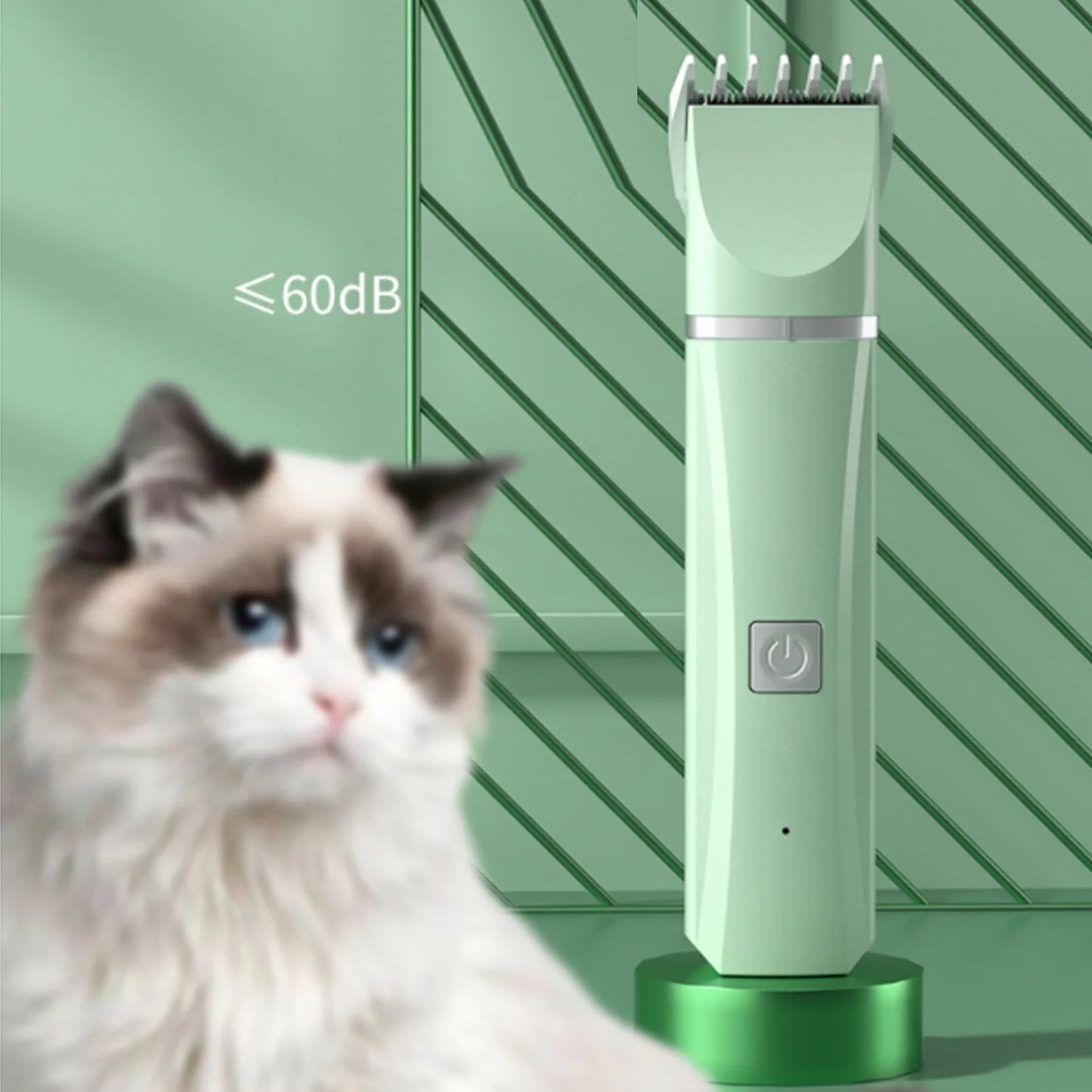 Pet Hair Trimmer / Clipper with 4 Replacement Heads