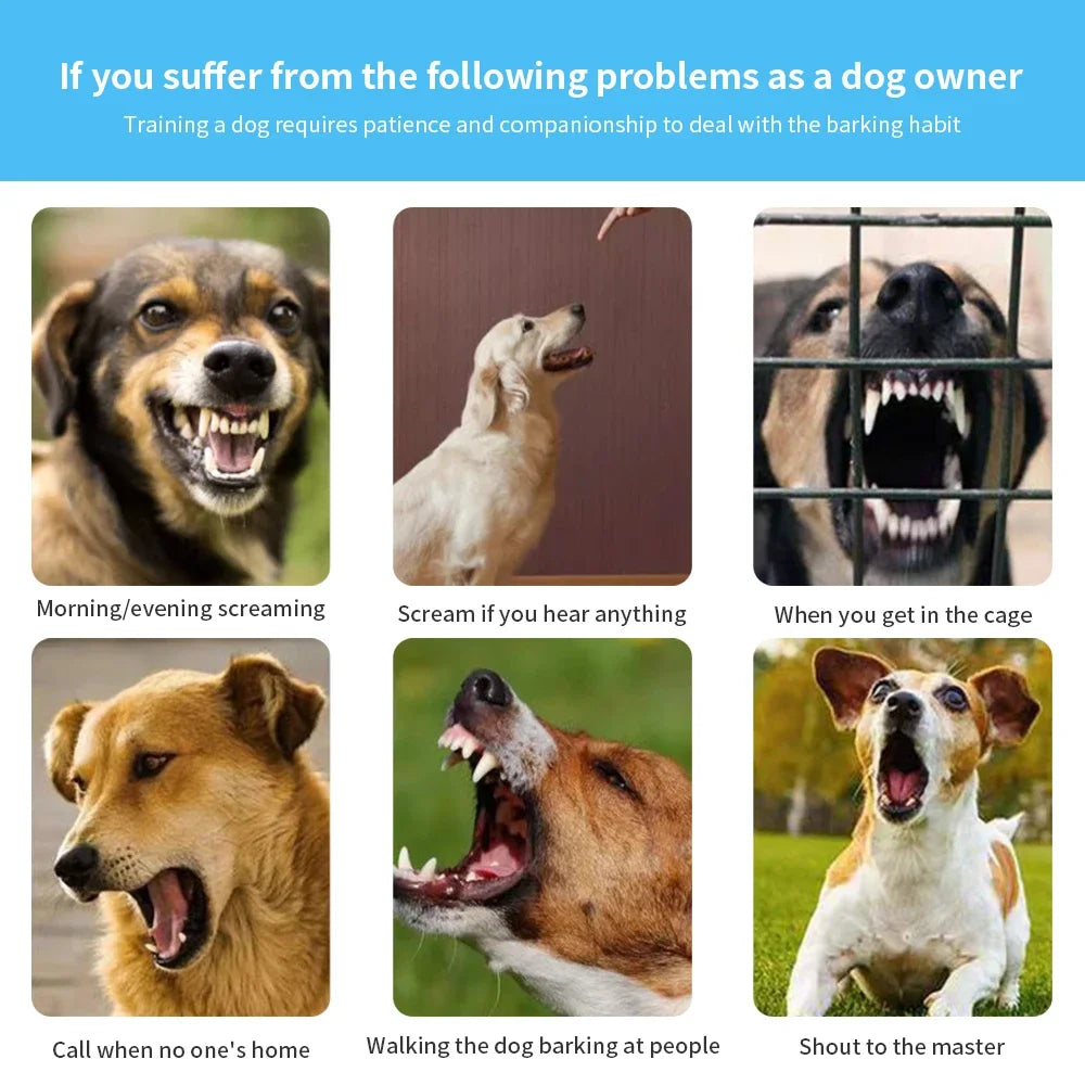 Automatic Anti Bark Rechargeable Dog Collar; Electric Shock Vibration; Buzzer; Waterproof