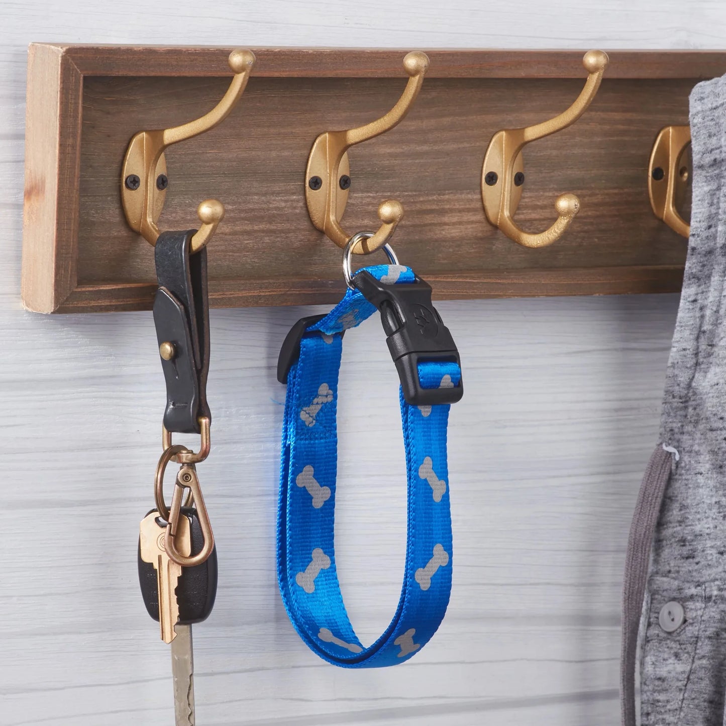 Reflective Adjustable Dog Collar, Blue, Large