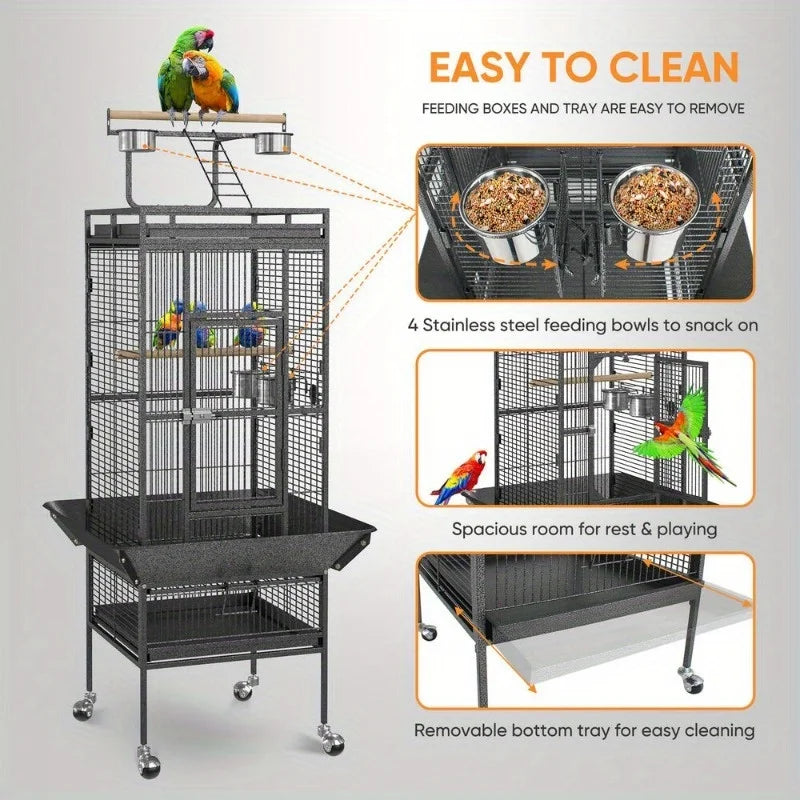 61" Large Bird Cage Top Play EZ USE