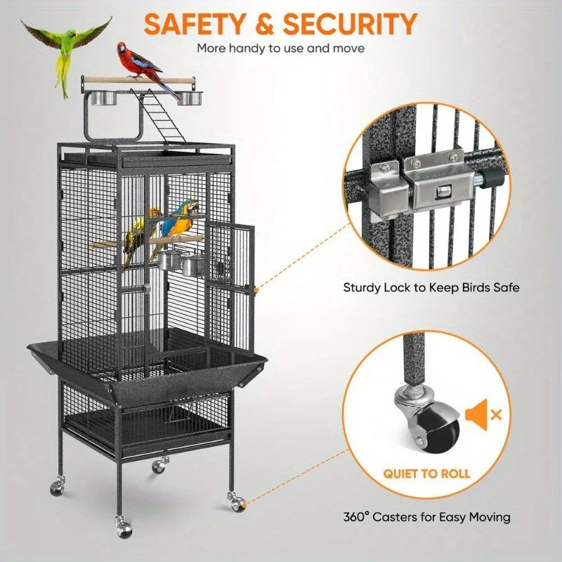 61" Large Bird Cage Top Play EZ USE