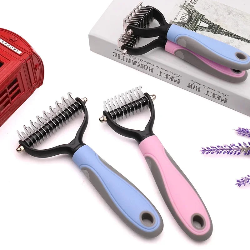Pets Fur Knot Cutter Shedding / Hair Removal Brush / Comb, Double sided