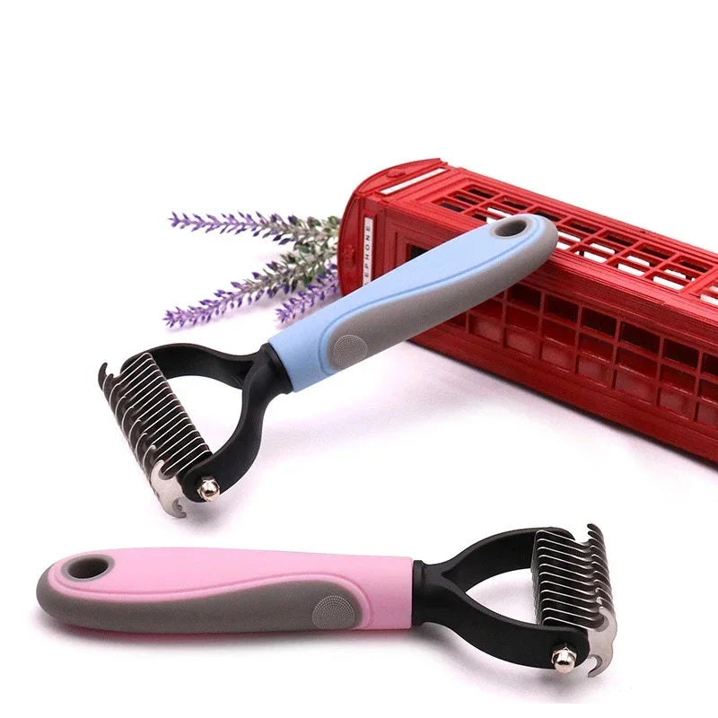 Pets Fur Knot Cutter Shedding / Hair Removal Brush / Comb, Double sided