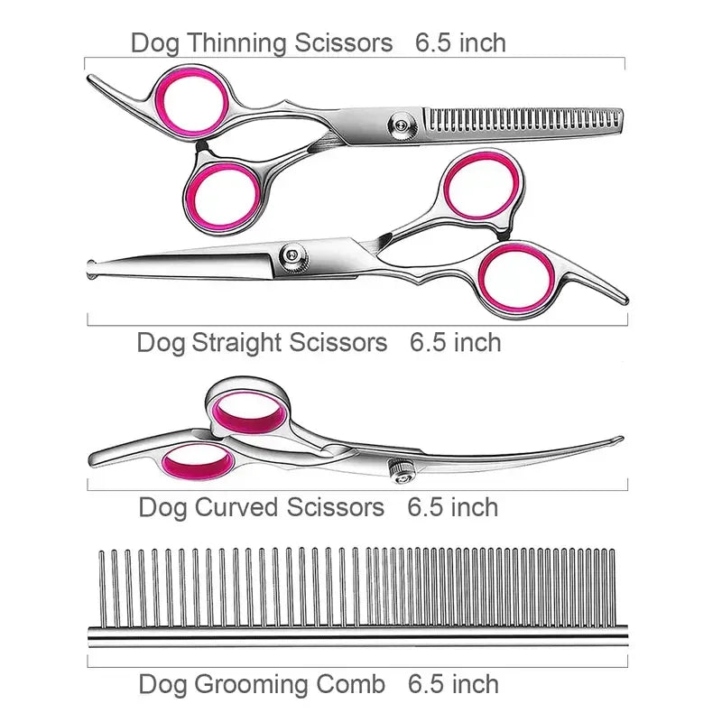 Titanium Coated Grooming Scissors with Safety Round Tips