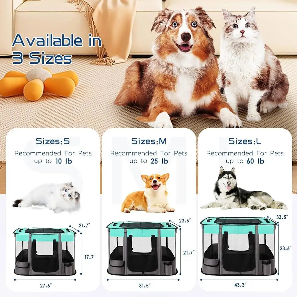 Portable/Foldable Mesh Dog Cat Playpen Kennel