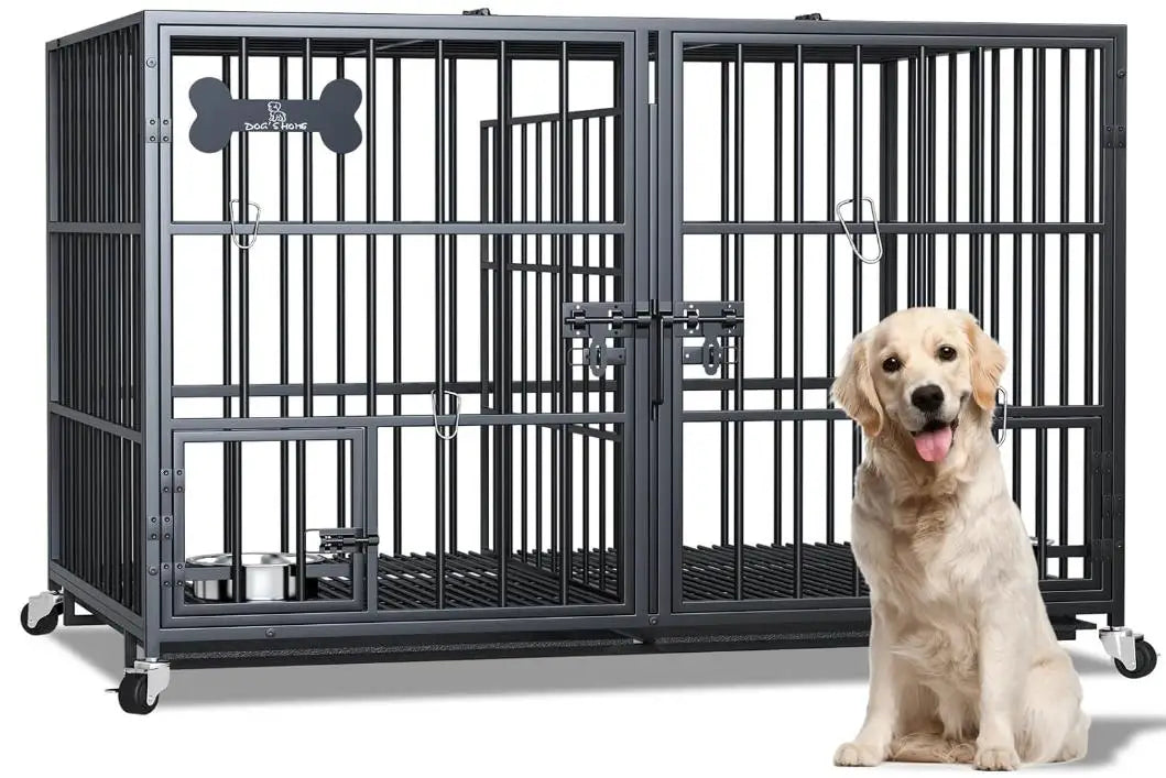 Extra Large Durable and Strong Dog Crate Kennel with Wheels