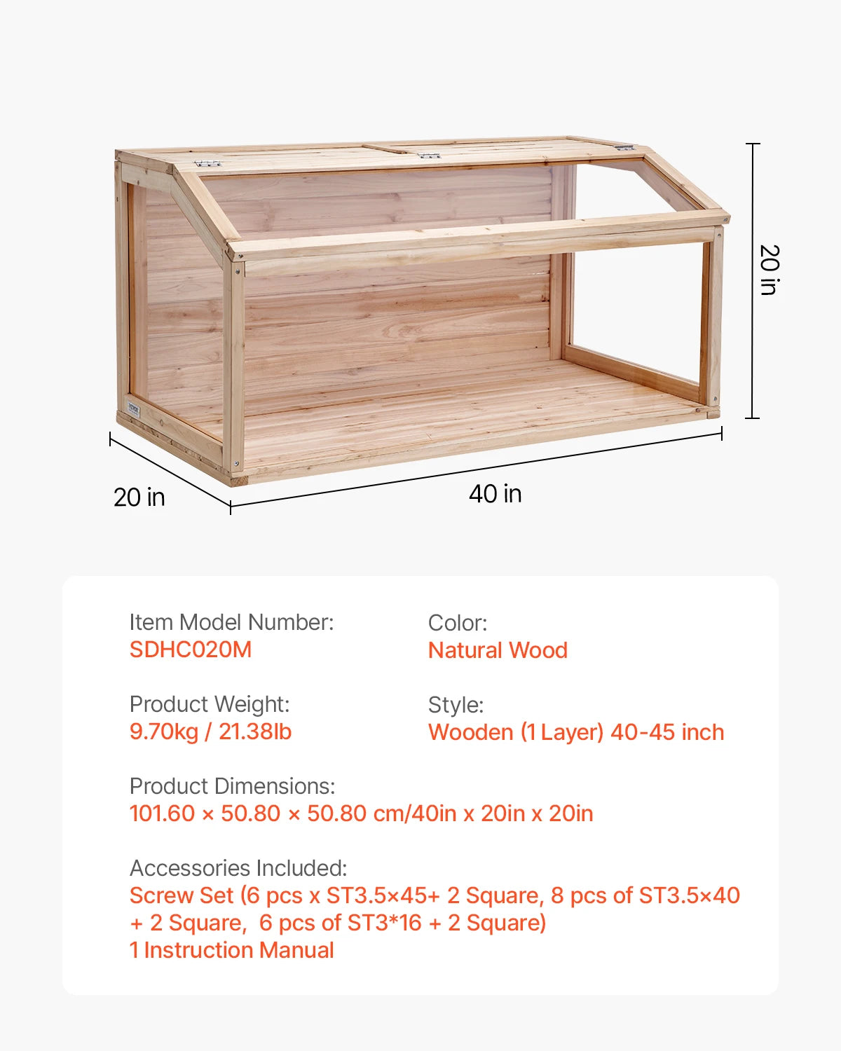 S- 30"-35" M- 40"-45" L- 45"-50" Wooden 270° Viewing Hamster Habitat with Openable Top Ventilated Animal Cage for Gerbils Mice