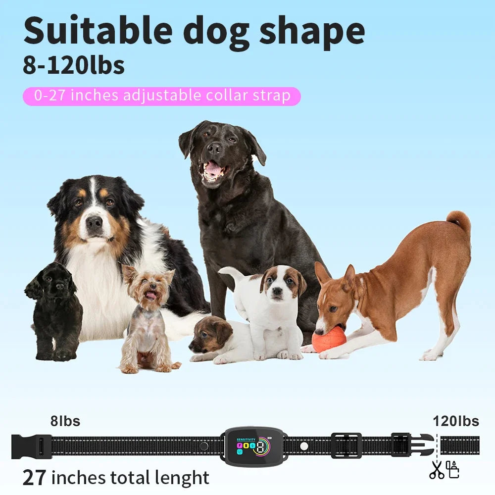 Automatic Anti Bark Rechargeable Dog Collar; Electric Shock Vibration; Buzzer; Waterproof
