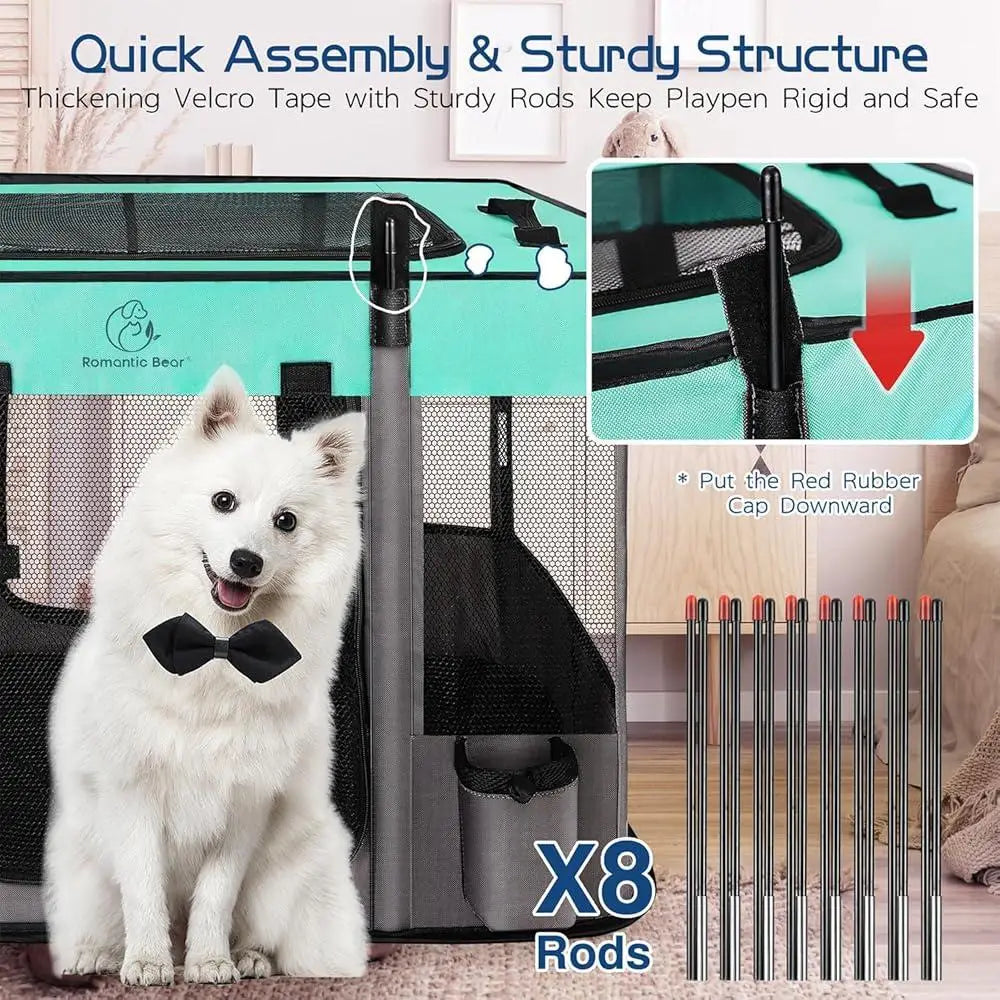 Portable/Foldable Mesh Dog Cat Playpen Kennel