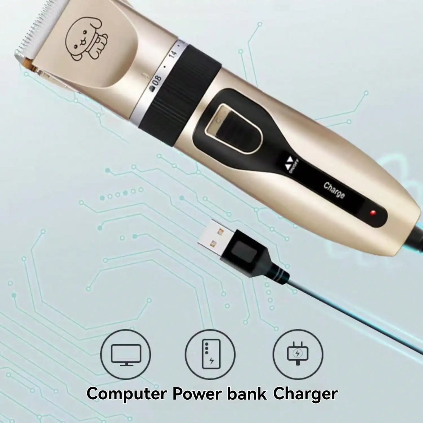 Cordless Pet Hair Trimmer / Shaver Grooming Kit - Thick Hair