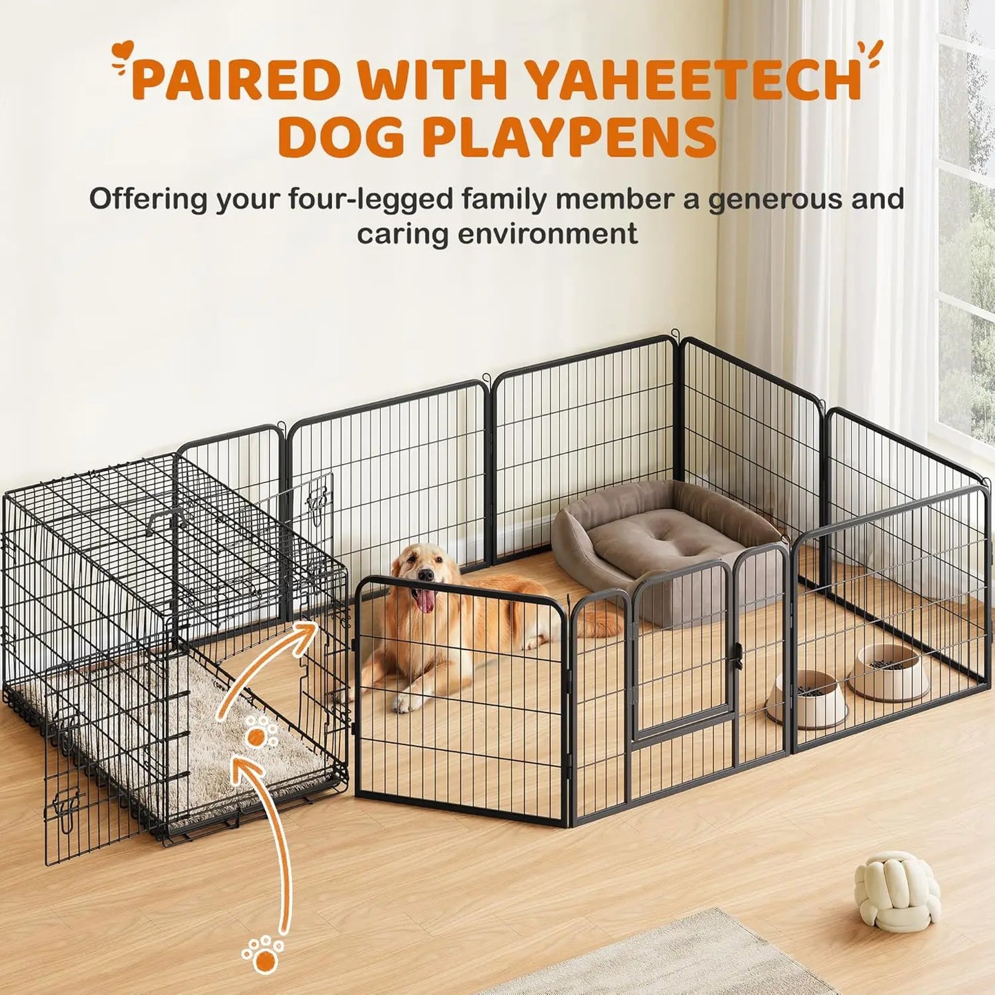 42 inch Double Door Collapsible Metal Dog Crate