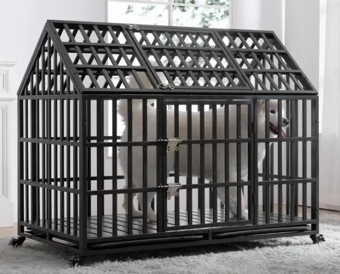 Extra Large Durable and Strong Dog Crate Kennel with Wheels