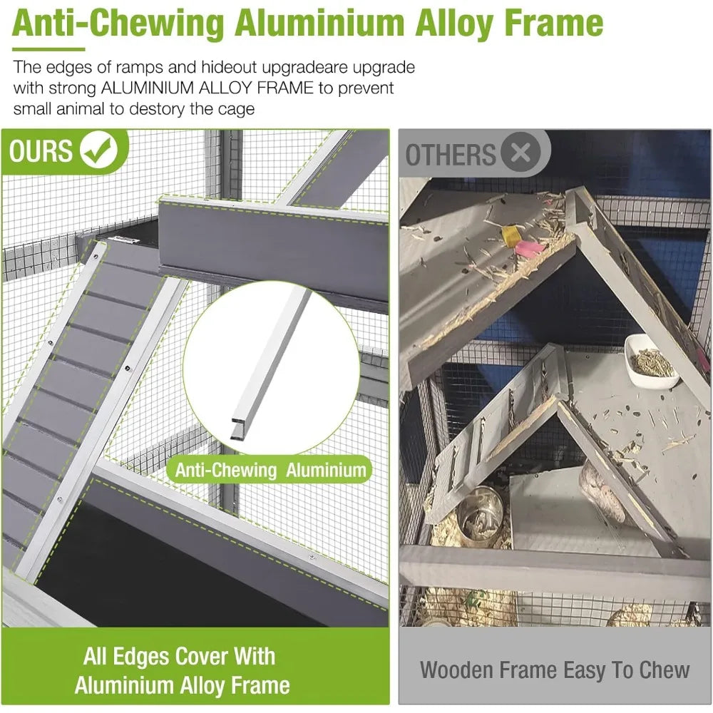 5 Level Anti-Chewing Small Animal Cage for Ferret, Rat, Chinchilla, Hedgehogs, Squirrel, Chameleon, Lizard, Gerbils