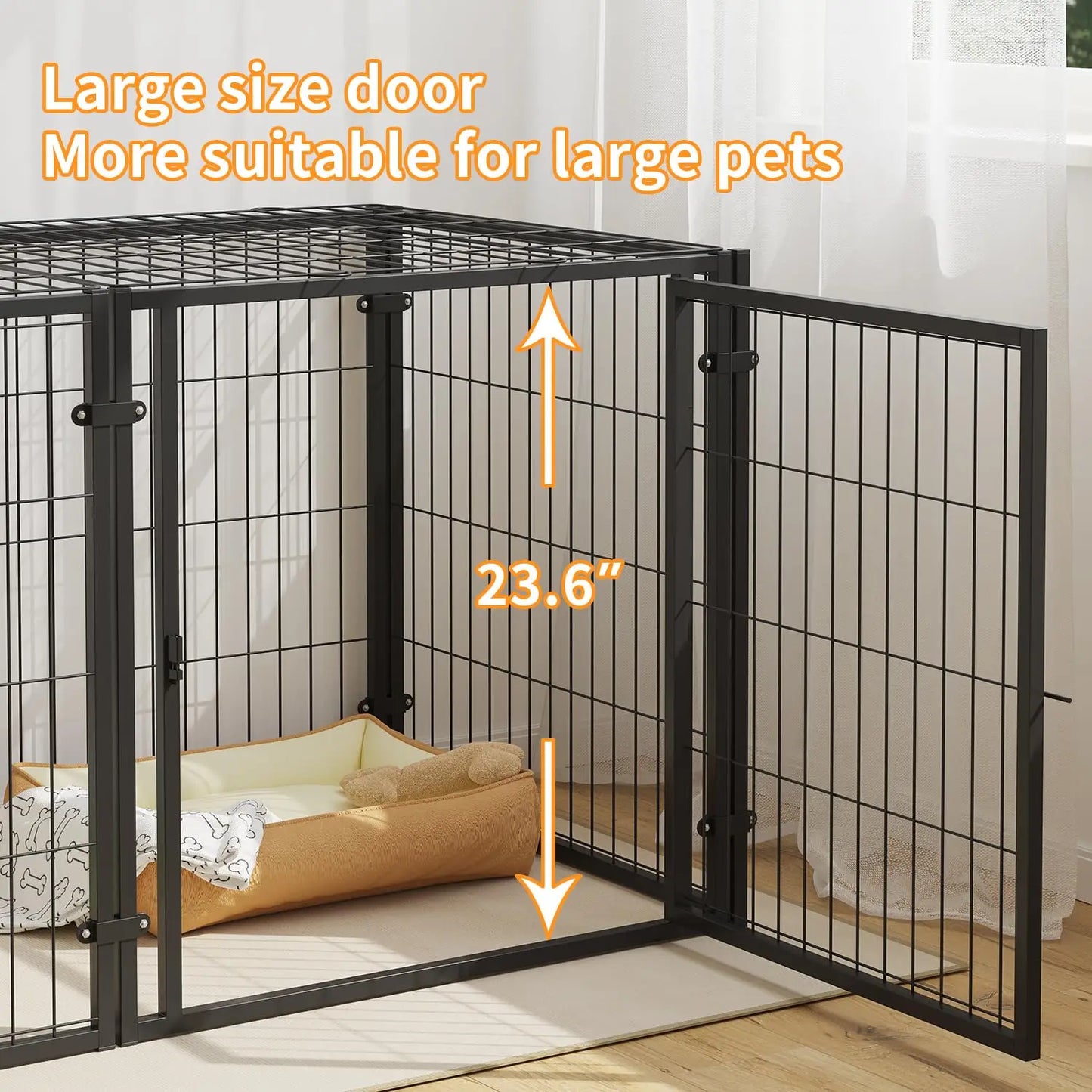 Extra Large Durable and Strong Dog Crate Kennel with Wheels