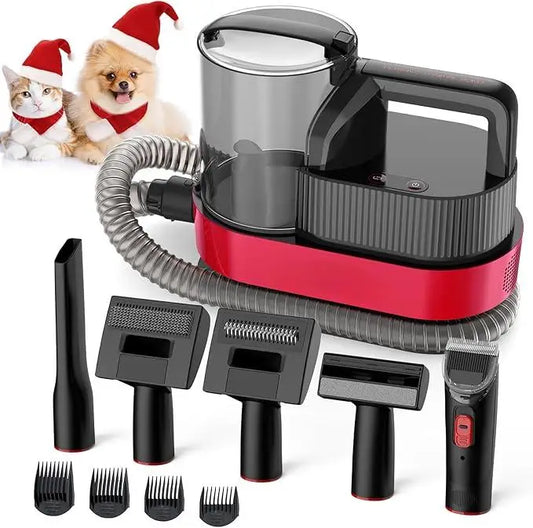 Pet Grooming Kit with Hair Vacuum Clippers,