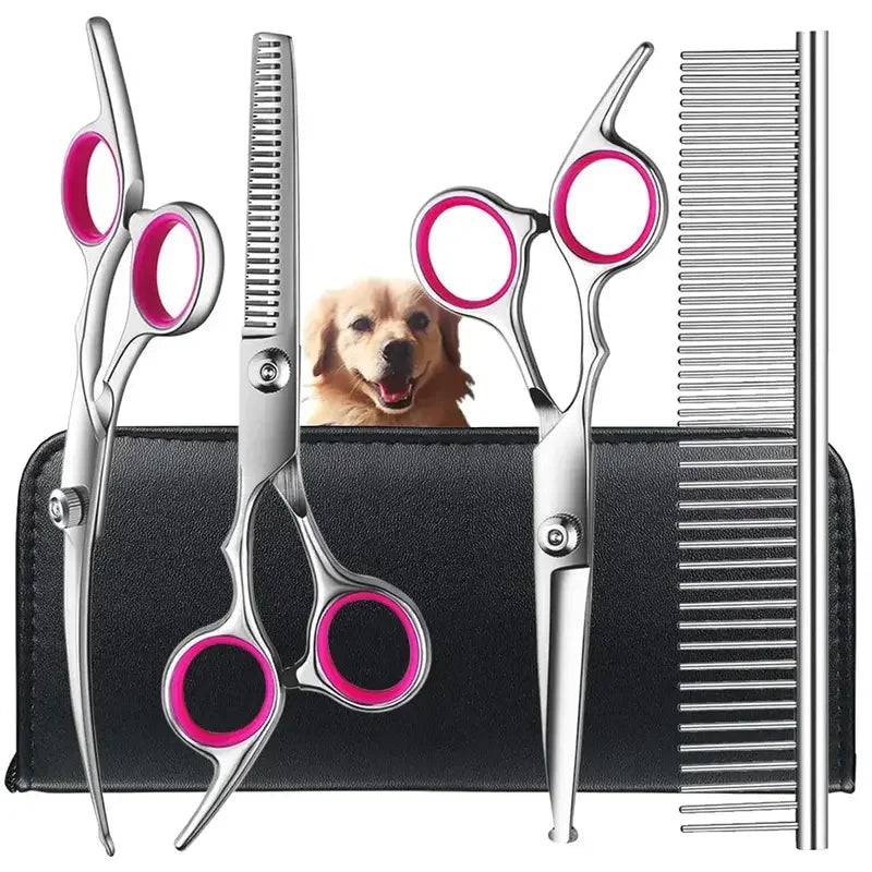 Titanium Coated Grooming Scissors with Safety Round Tips