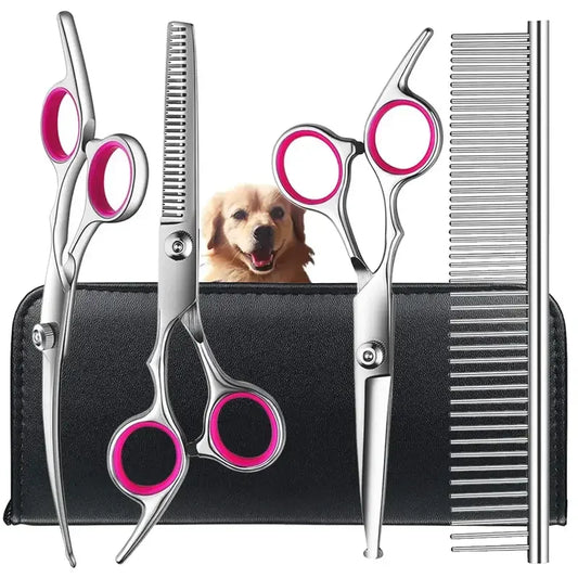 Titanium Coated Grooming Scissors with Safety Round Tips