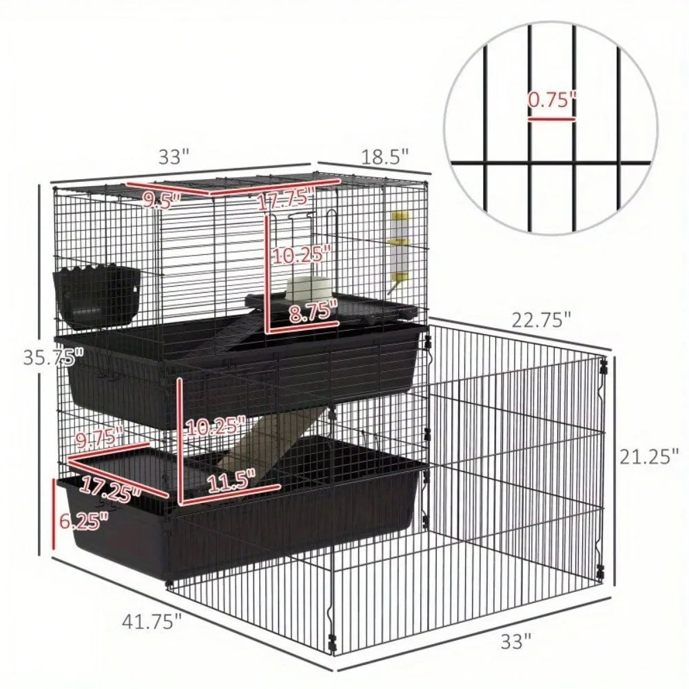 Small Animal Cage with Playpen