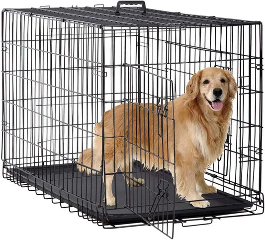 48 Inch Folding Metal Dog Crate for Large Dogs