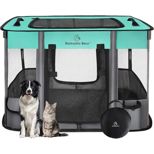 Portable/Foldable Mesh Dog Cat Playpen Kennel