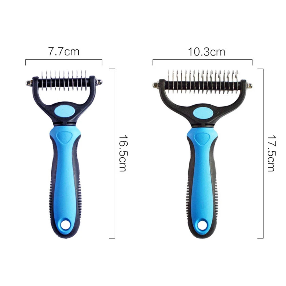 Pet Hair Remover Shedding Brush & Fur Knot Cutter