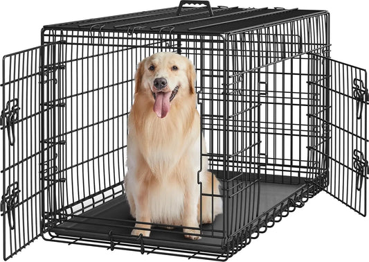 42 inch Double Door Collapsible Metal Dog Crate