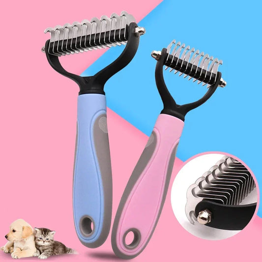 Pets Fur Knot Cutter Shedding / Hair Removal Brush / Comb,  Double sided