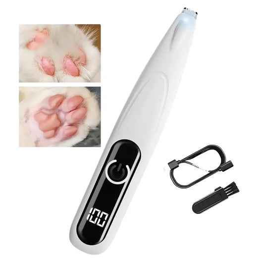 Waterproof Cordless Pet Paw & HairTrimmer / Clipper with LED Light