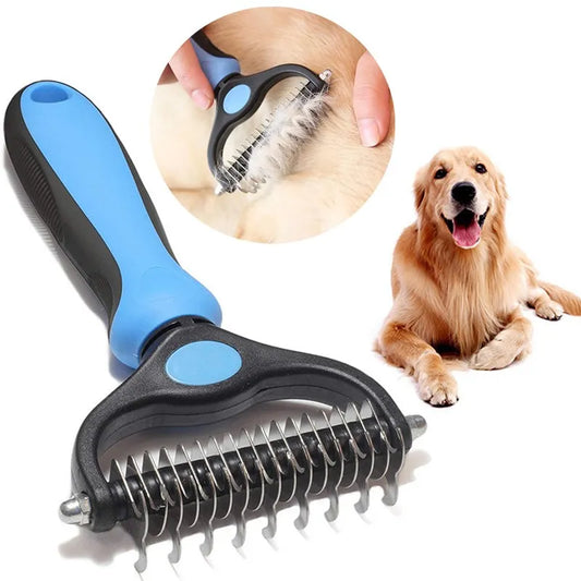 Pet Hair Remover Shedding Brush & Fur Knot Cutter