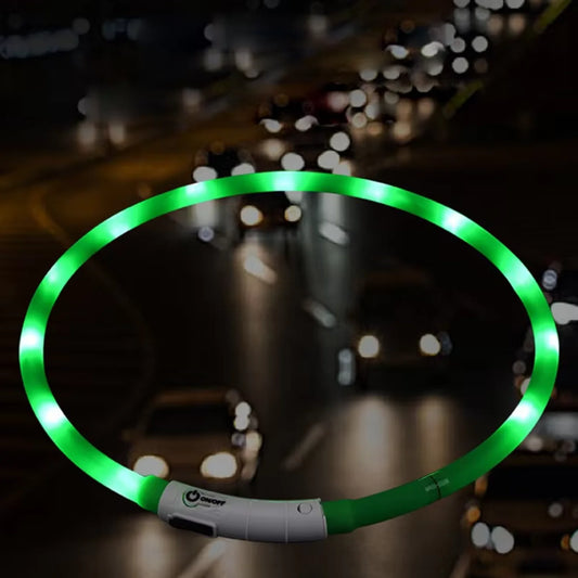 Rechargeable LED Light Dog Collar;  Waterproof