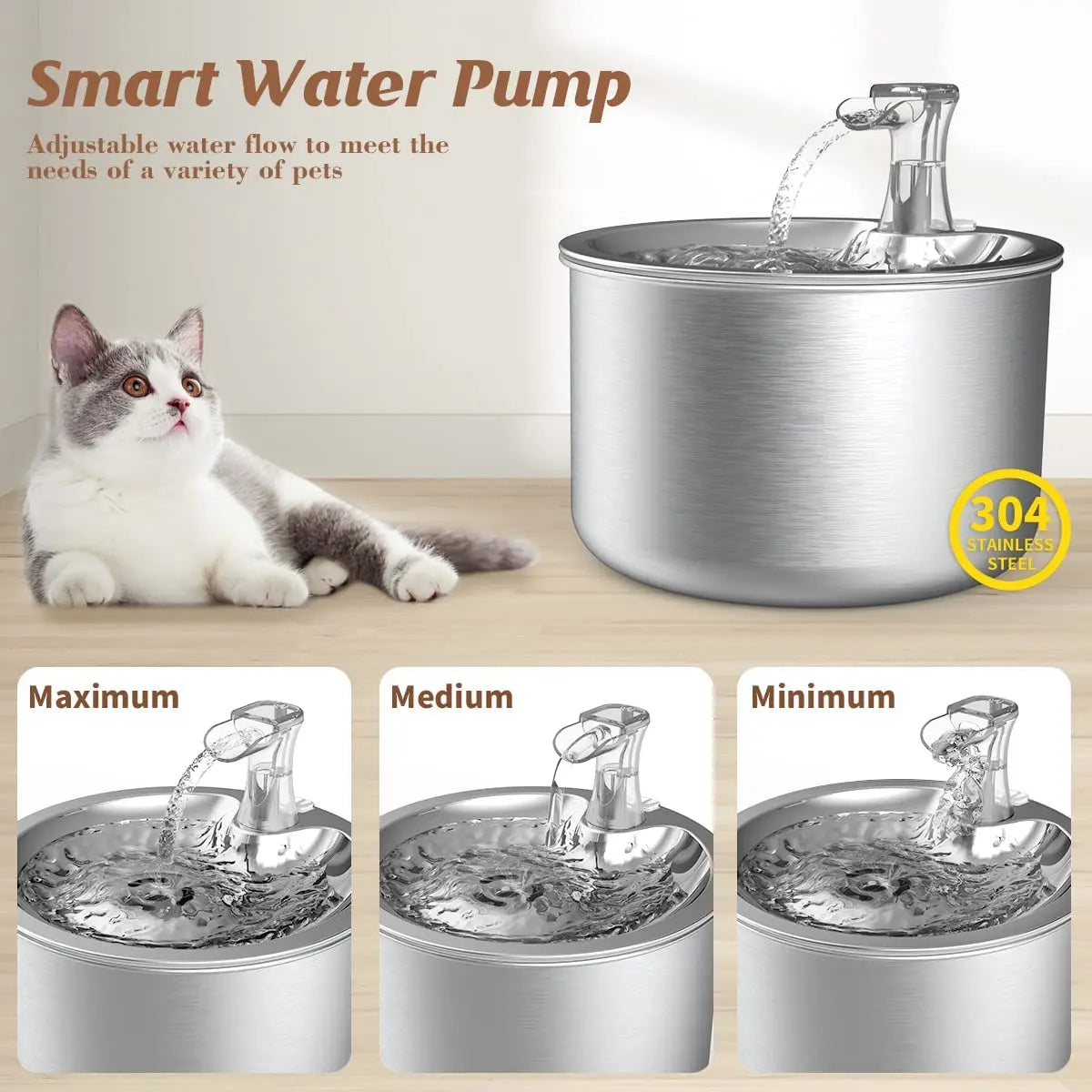 2L fully stainless steel  Automatic pet water dispenser