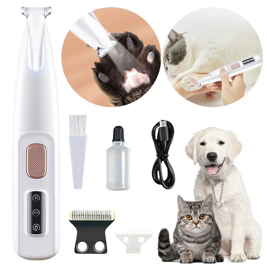 Cordless Pet Paw & HairTrimmer / Clipper with LED Light