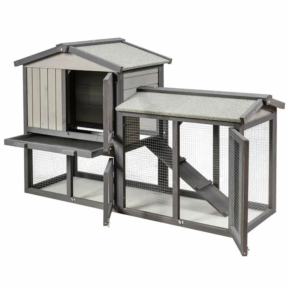 58"  Large Wooden Rabbit Hutch / Chicken Coop