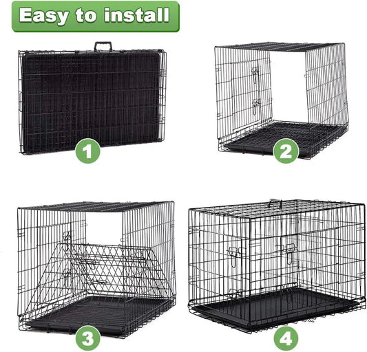 48 Inch Folding Metal Dog Crate for Large Dogs